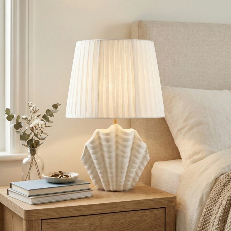 Calira Modern Ceramic Fabric Shell Table Light