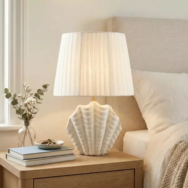 Calira Modern Ceramic Fabric Shell Table Light