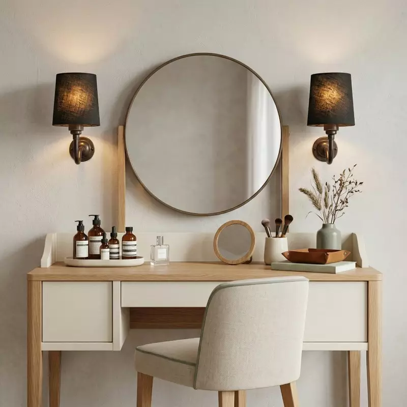 Nyxel Vintage Fabric Small Wall Sconce