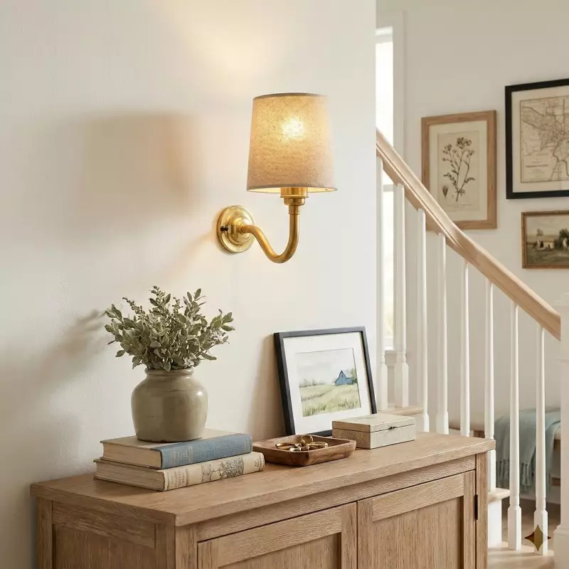 Nyxel Vintage Fabric Small Wall Sconce