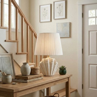 Calira Modern Ceramic Fabric Shell Table Light