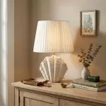 Calira Modern Ceramic Fabric Shell Table Light