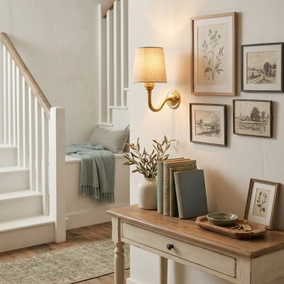 Nyxel Vintage Fabric Small Wall Sconce