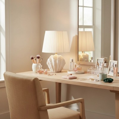 Calira Modern Ceramic Fabric Shell Table Light