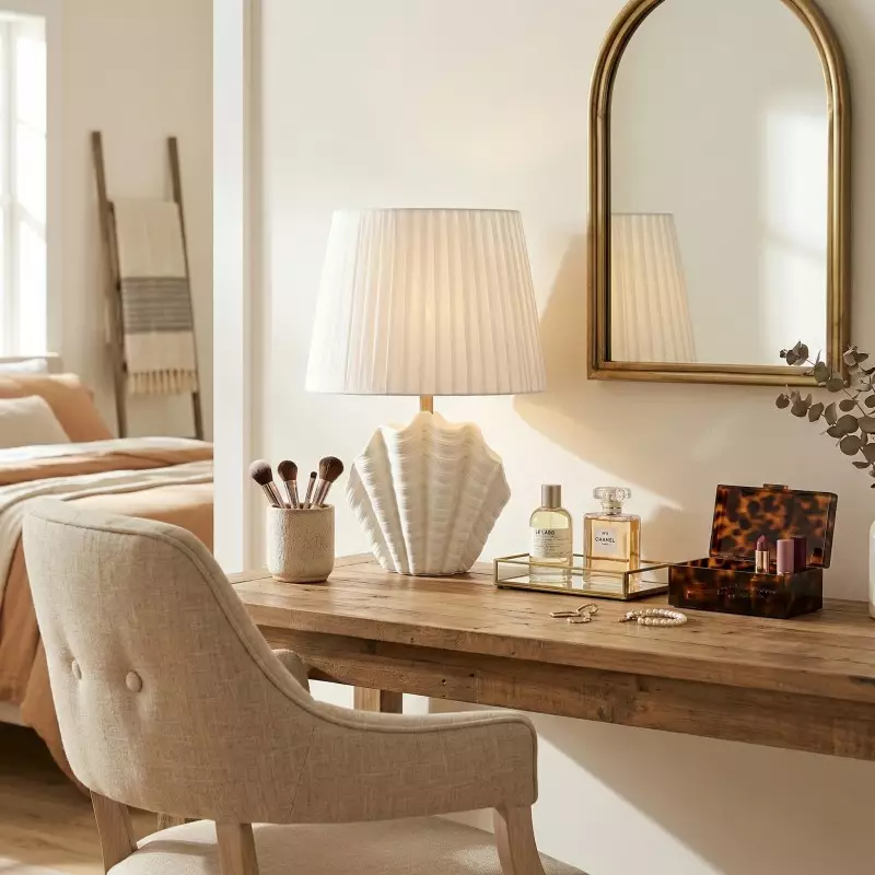 Calira Modern Ceramic Fabric Shell Table Light