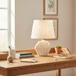 Calira Modern Ceramic Fabric Shell Table Light