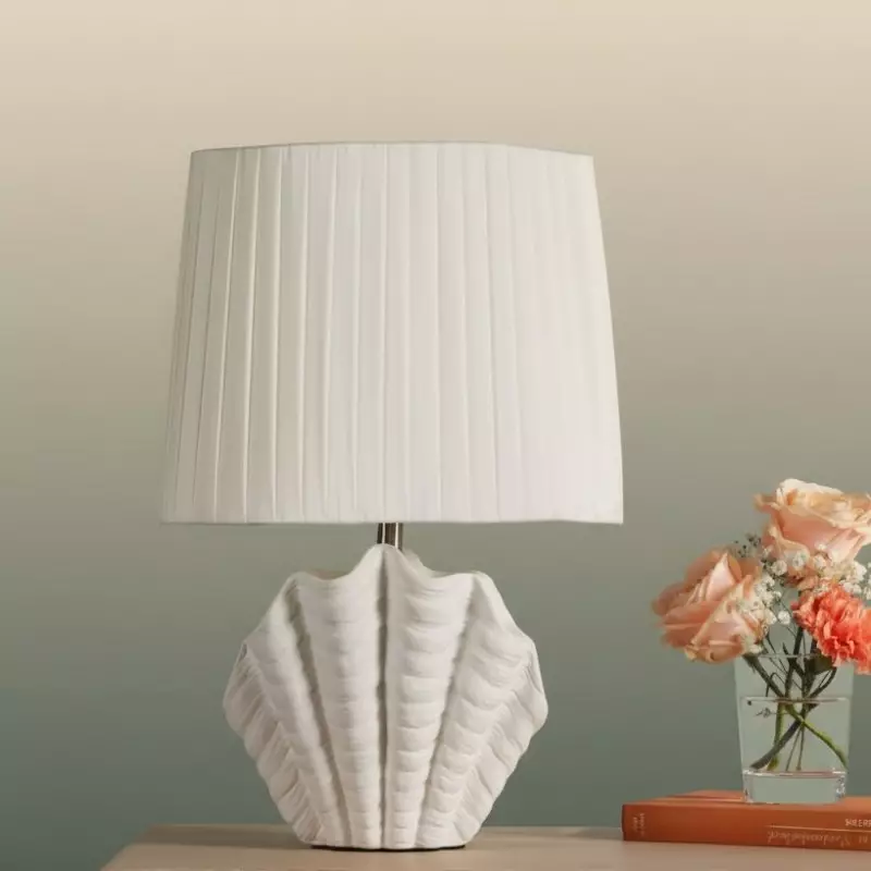 Calira Modern Ceramic Fabric Shell Table Light