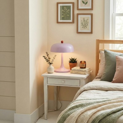 Olyssia Modern Metal Round Table Lamp