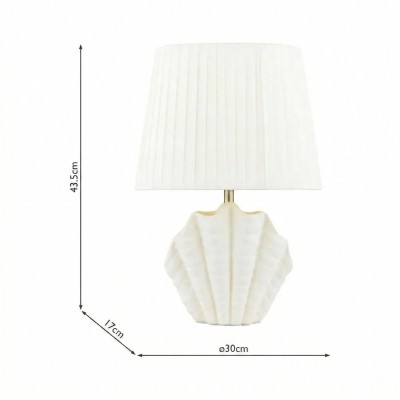 Calira Modern Ceramic Fabric Shell Table Light