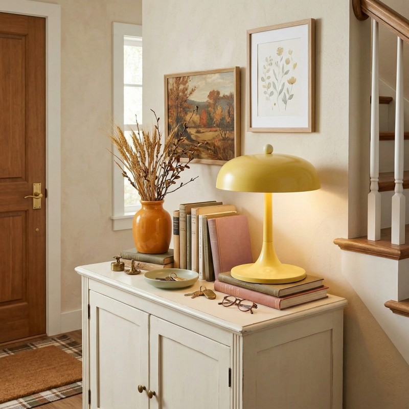 Olyssia Modern Metal Round Table Lamp