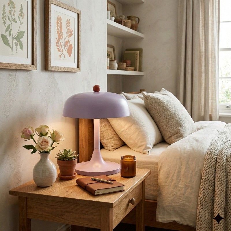 Olyssia Modern Metal Round Table Lamp