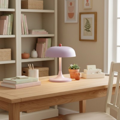 Olyssia Modern Metal Round Table Lamp