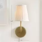 Veluna Vintage Brass Fabric Cone Wall Sconce