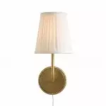 Veluna Vintage Brass Fabric Cone Wall Sconce