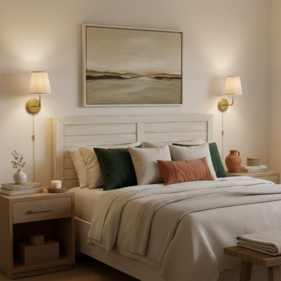 Veluna Vintage Brass Fabric Cone Wall Sconce