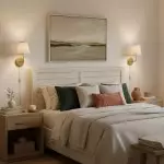 Veluna Vintage Brass Fabric Cone Wall Sconce