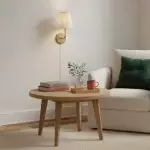 Veluna Vintage Brass Fabric Cone Wall Sconce