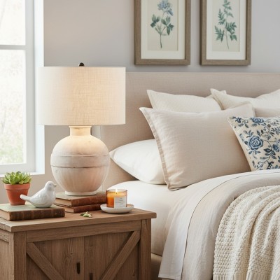 Elowyn Modern Ceramic Round Table Light