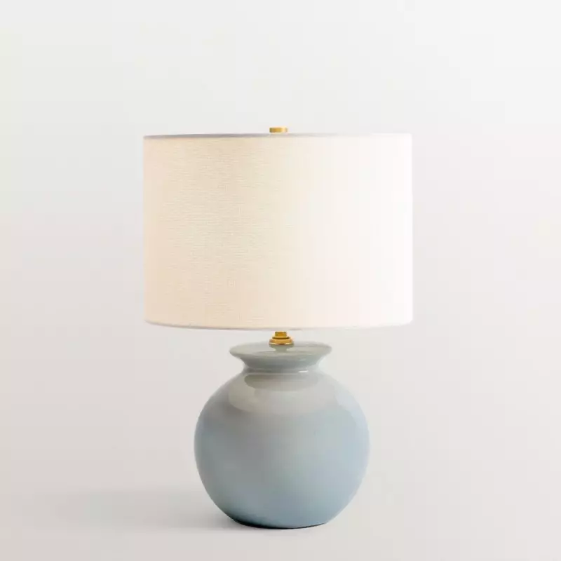 Sylune Modern Ceramic Fabric Round Table Light