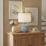 Sylune Modern Ceramic Fabric Round Table Light