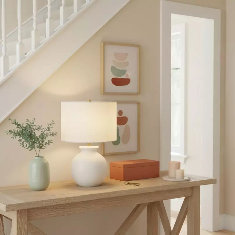 Sylune Modern Ceramic Fabric Round Table Light