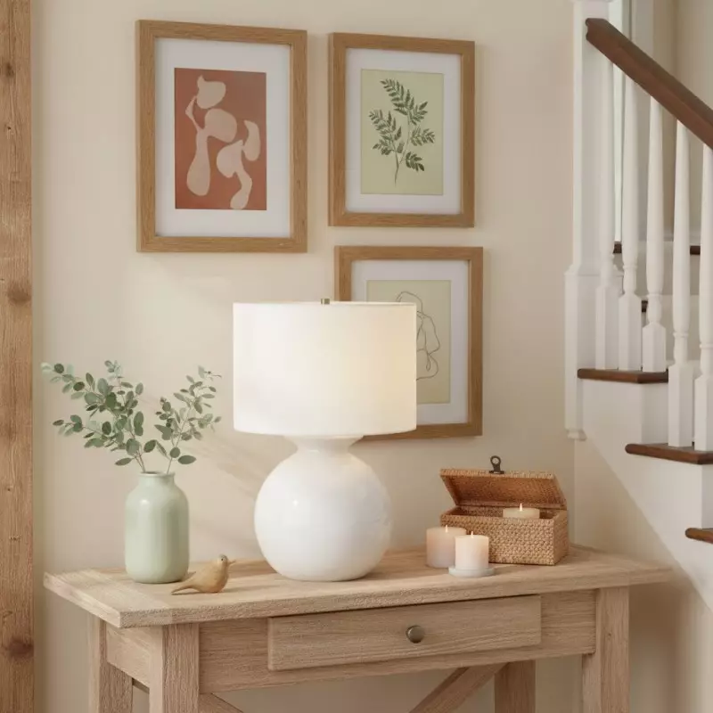 Sylune Modern Ceramic Fabric Round Table Light