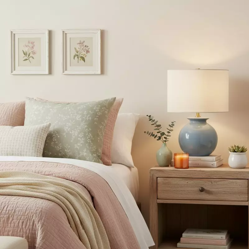 Sylune Modern Ceramic Fabric Round Table Light