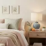 Sylune Modern Ceramic Fabric Round Table Light