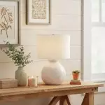 Sylune Modern Ceramic Fabric Round Table Light