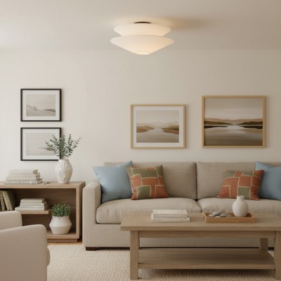 Luneth Modern Fabric Double Layer Ceiling Light