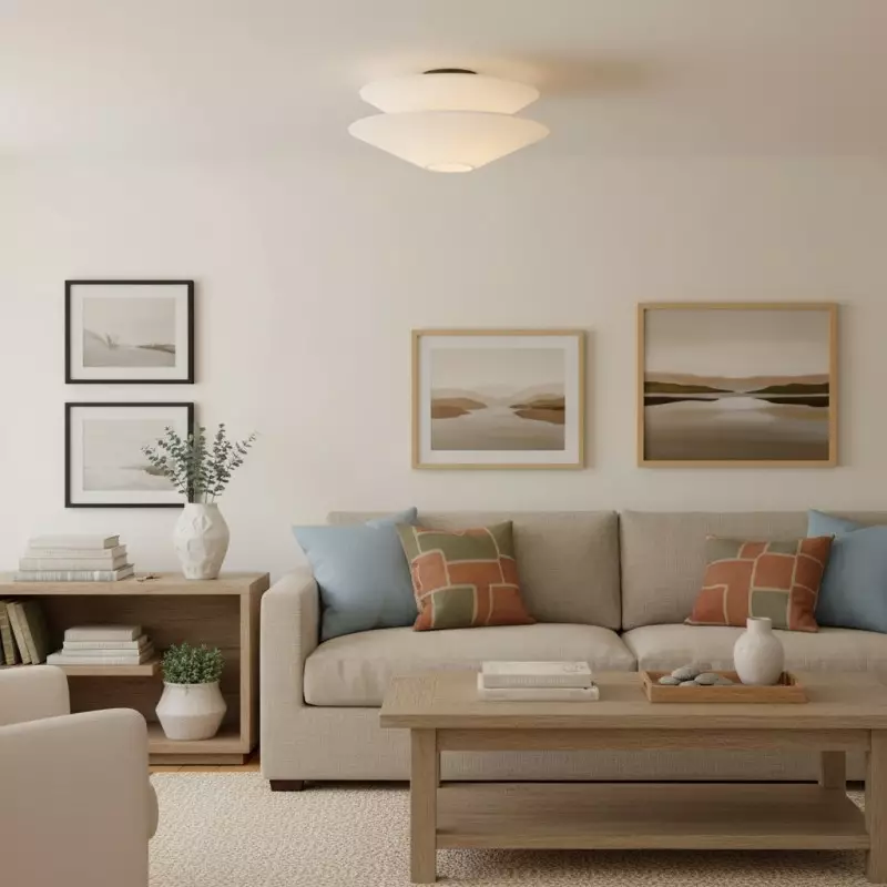 Luneth Modern Fabric Double Layer Ceiling Light