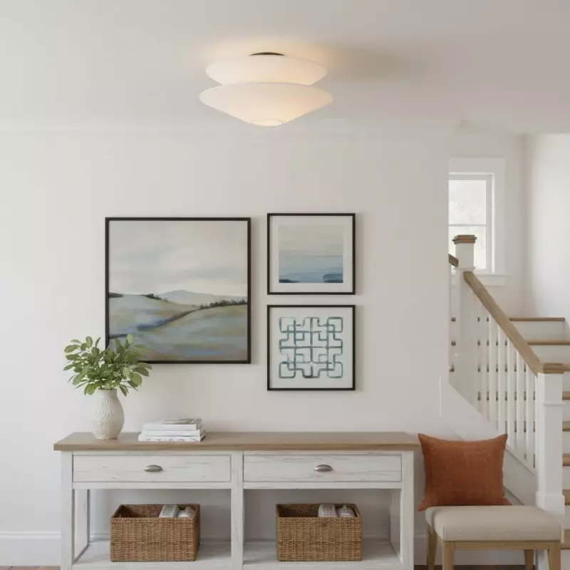 Luneth Modern Fabric Double Layer Ceiling Light