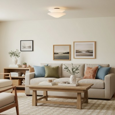 Luneth Modern Fabric Double Layer Ceiling Light