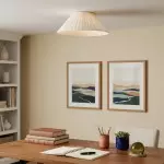 Zephiris Vintage Pleated Fabric Cone Ceiling Light