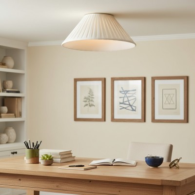 Zephiris Vintage Pleated Fabric Cone Ceiling Light