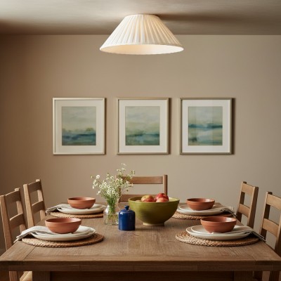 Zephiris Vintage Pleated Fabric Cone Ceiling Light