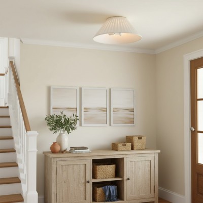 Zephiris Vintage Pleated Fabric Cone Ceiling Light