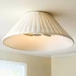 Zephiris Vintage Pleated Fabric Cone Ceiling Light