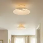 Zephiris Vintage Pleated Fabric Cone Ceiling Light