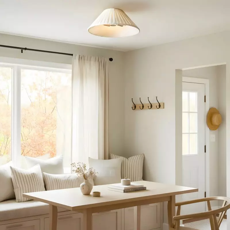 Zephiris Vintage Pleated Fabric Cone Ceiling Light