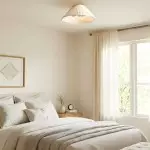 Zephiris Vintage Pleated Fabric Cone Ceiling Light