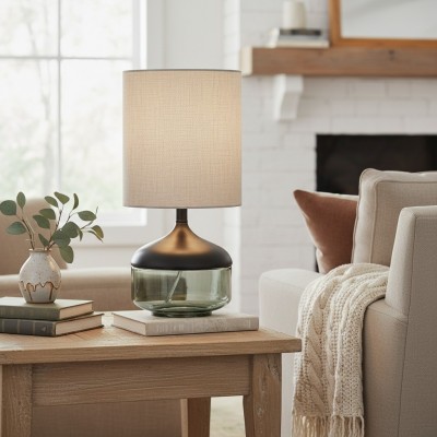 Orithyia Modern Glass Round Table Lamp