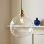 Blair Gold Diamond Clear Hammered Glass Led Pendant Light