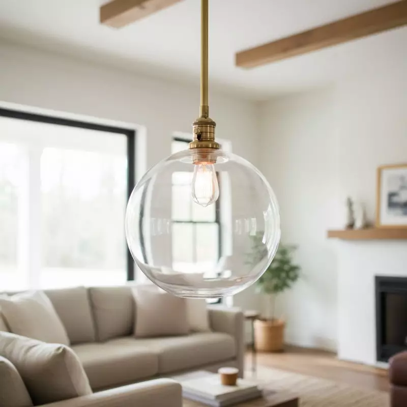 Savion Clear Glass Globe Pendant Light
