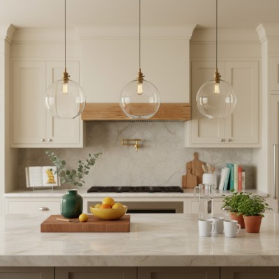 Savion Clear Glass Globe Pendant Light