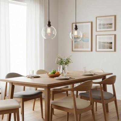 Savion Clear Glass Globe Pendant Light