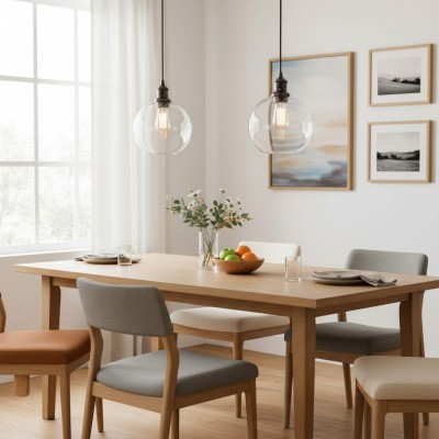 Savion Clear Glass Globe Pendant Light