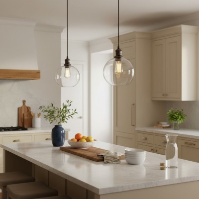 Savion Clear Glass Globe Pendant Light