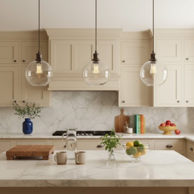 Savion Clear Glass Globe Pendant Light