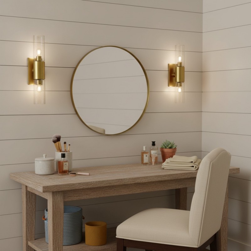 Zeylen Frances Water Ripple Glass Double Tube Sconce